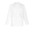 White lab coat with front buttons on a plain background.