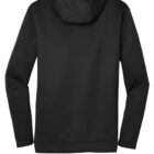Black hooded sweatshirt shown from the back, with long sleeves and no visible logos or designs.