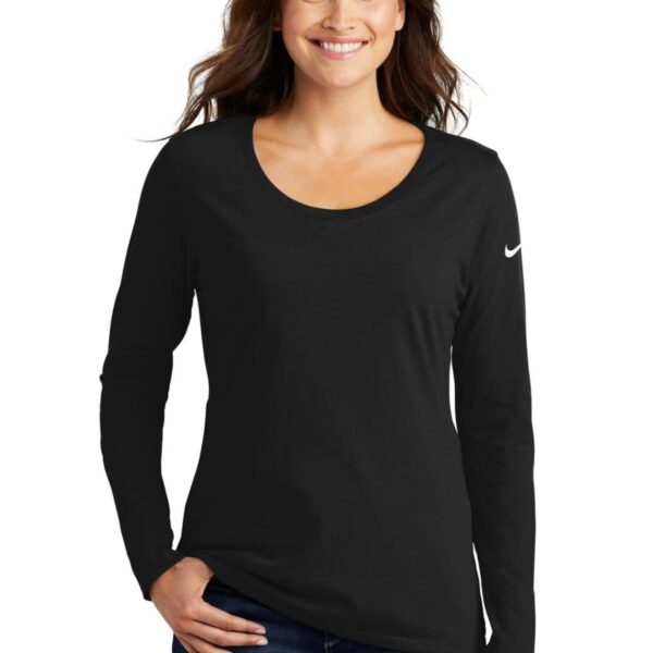 Nike Ladies Core Cotton Long Sleeve Scoop Neck Tees