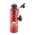 Red water bottle with Thredbo Youll Like It! and a mountain graphic printed on the front.
