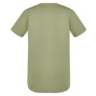 Green short-sleeve T-shirt viewed from the back on a white background.
