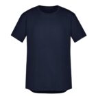Plain dark blue T-shirt on a white background.