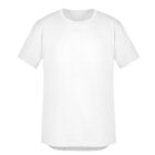 Plain white crew neck t-shirt on a white background.