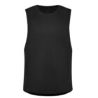 Black sleeveless tank top on a white background.