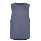 Gray sleeveless tank top on a white background.