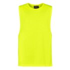 Sleeveless neon yellow tank top on a plain white background.