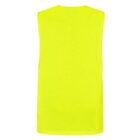 Sleeveless neon yellow tank top shown from the back against a white background.