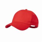 A plain red baseball cap on a white background.