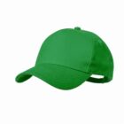 A plain green baseball cap on a white background.
