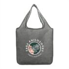 Gray tote bag with Sage Philosophy logo and 100% Natural text in a circular design.