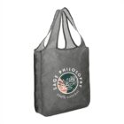 Gray tote bag with SAGE PHILOSOPHY 100% NATURAL and leaf logo.