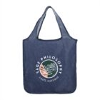 Dark blue tote bag with Sage Philosophy 100% Natural logo.