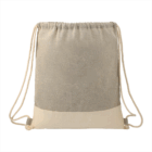 Shirof Recycled Cotton Drawstring Bag in beige, shown on a plain white background.