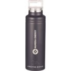 A sleek black insulated water bottle with a clear, screw-on lid. The words NUMERA ENERGY and a lightning bolt symbol are printed vertically in silver. The brand name ARCTIC ZONE is printed at the bottom in white.