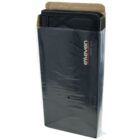 Black elleven travel wallet in clear plastic packaging with a brown cardboard backing.