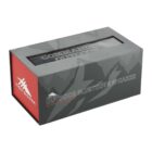 Rectangular box for a High Sierra outdoor Bluetooth speaker with wireless charging. The packaging is dark gray with mountain graphics, featuring a red side panel with the brand name and logo in white.