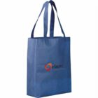 Blue tote bag with the efacec logo in orange and black on the side. The bag has two handles and a rectangular shape.