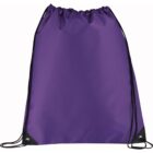 A purple drawstring bag with black strings and grommets at the corners. The bag has a simple, solid design, and is set against a plain white background.