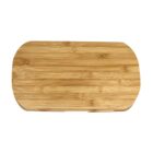 A rectangular wooden cutting board with rounded edges, featuring a light natural wood grain pattern.