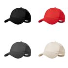 Eight baseball caps in different colors: white, black, red, green, navy, gray, beige, and blue.