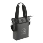Gray tote bag with black straps and Corvina Outdoors logo on the front.