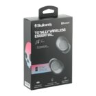 The image shows a box of Skullcandy Jib True Wireless Earbuds. The packaging is black with colorful accents, featuring an image of the earbuds and branding details. Key features include 22 hours of battery life and noise isolation.