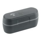 A sleek, black, rectangular case with rounded edges and a lid. The lid features a logo of a stylized bird and the text BOWCRAFT EQUIP. The box has a subtle latch closure and a modern design.