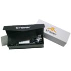 Black Trekk box with lid open, showing contents inside, next to a closed white Trekk box.