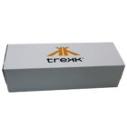 Rectangular white box with an orange and black trekk logo on the lid.