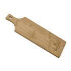 Rectangular wooden cutting board with a handle on one end featuring a small hole for hanging. The board has a light natural wood finish with a subtle engraving of the word EVERGREEN and a tree design on the surface.