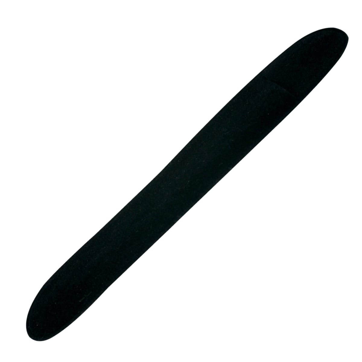 Black nail file on a white background.