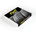 Box featuring the Futi Tyres logo and image of two black tires with tread patterns.