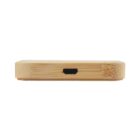 Wooden object with a single USB port in the center.