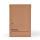 Brown box with care instructions and cautionary notes printed on the side.