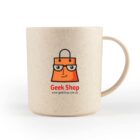 Mug with Geek Shop logo, featuring a bag with glasses.