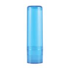 Blue cylindrical plastic container with a screw cap, isolated on white background.