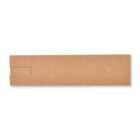 Brown cardboard bookmark with a rectangular cutout on one end.