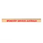 Wooden ruler with FORESTRY SERVICES AUSTRALIA written in red.
