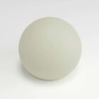 A smooth, light green sphere on a white surface, casting a soft shadow to the right.