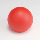 A smooth, shiny red ball on a white background.