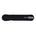 Long black fabric case with a metal nozzle or tool attached on one end.