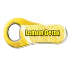 Bottle opener shaped like lemon slices with Lemon Detox text.