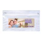 Smiling couple holding keys with Get Into Your New Home Sooner text and Regent Home Loans logo on a pouch.