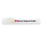 White pen with a cap, featuring Western Regional Health and a heart logo printed on the side.
