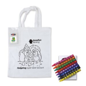 Colour In Tote Bag With Crayons