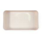 A rectangular, shallow, light beige tray with rounded corners, viewed from above on a plain white background.