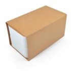 A stack of two white rectangular boxes partially enclosed in a brown cardboard sleeve. The boxes appear neatly arranged and fit snugly within the sleeve.