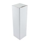 A tall, rectangular white cardboard box with a closed top, standing upright against a plain white background.