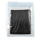 A black mesh fabric folded inside a transparent resealable plastic bag, displayed against a white background.