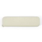 A beige, rectangular object with rounded edges, resembling a closed case or container, viewed from the top.